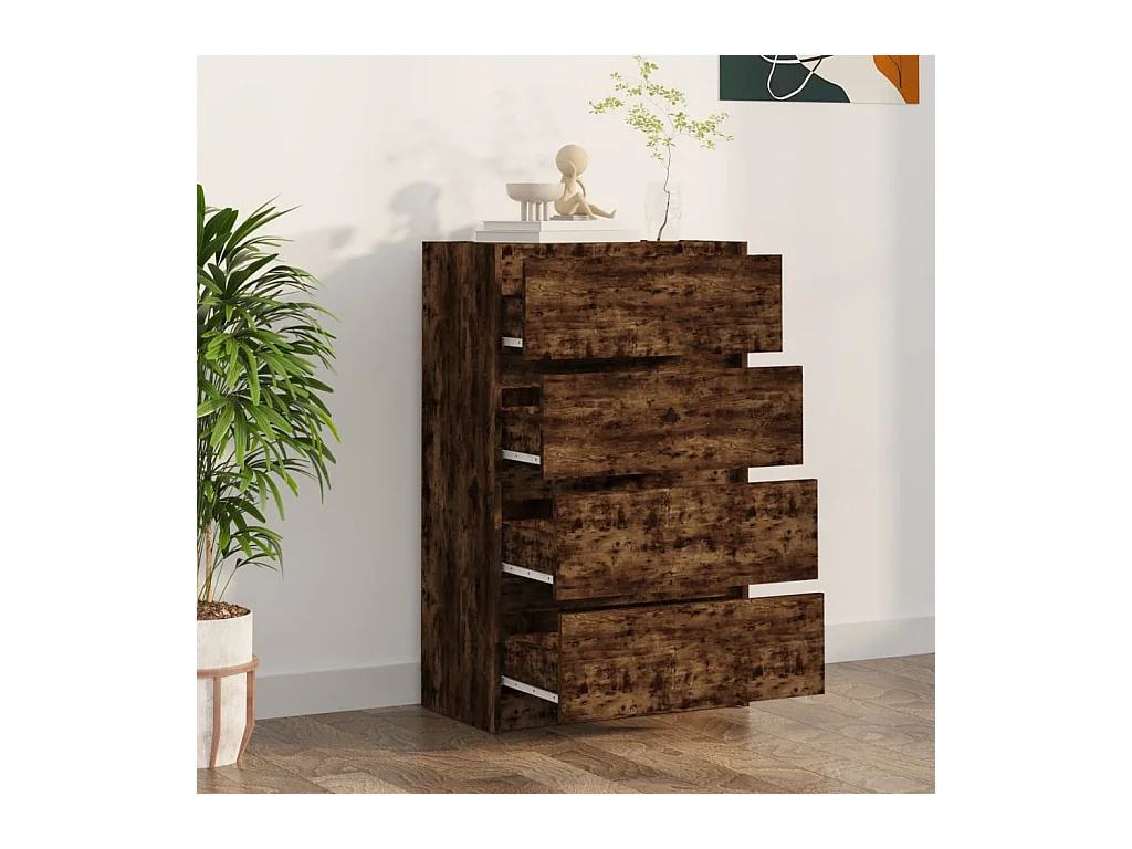 Buffet Chêne fumé 60x35x98,5 cm Bois d'ingénierie FR15885