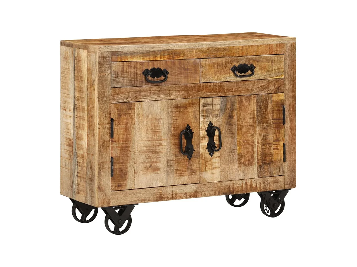 Buffet 80x30x65 cm bois de manguier brut massif FR98391