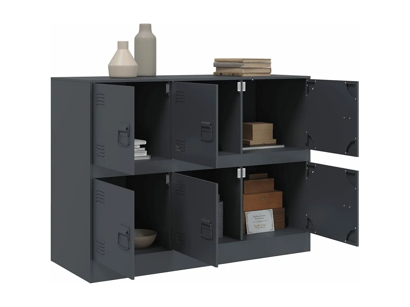 Buffet anthracite 99x39x73 cm acier FR62132