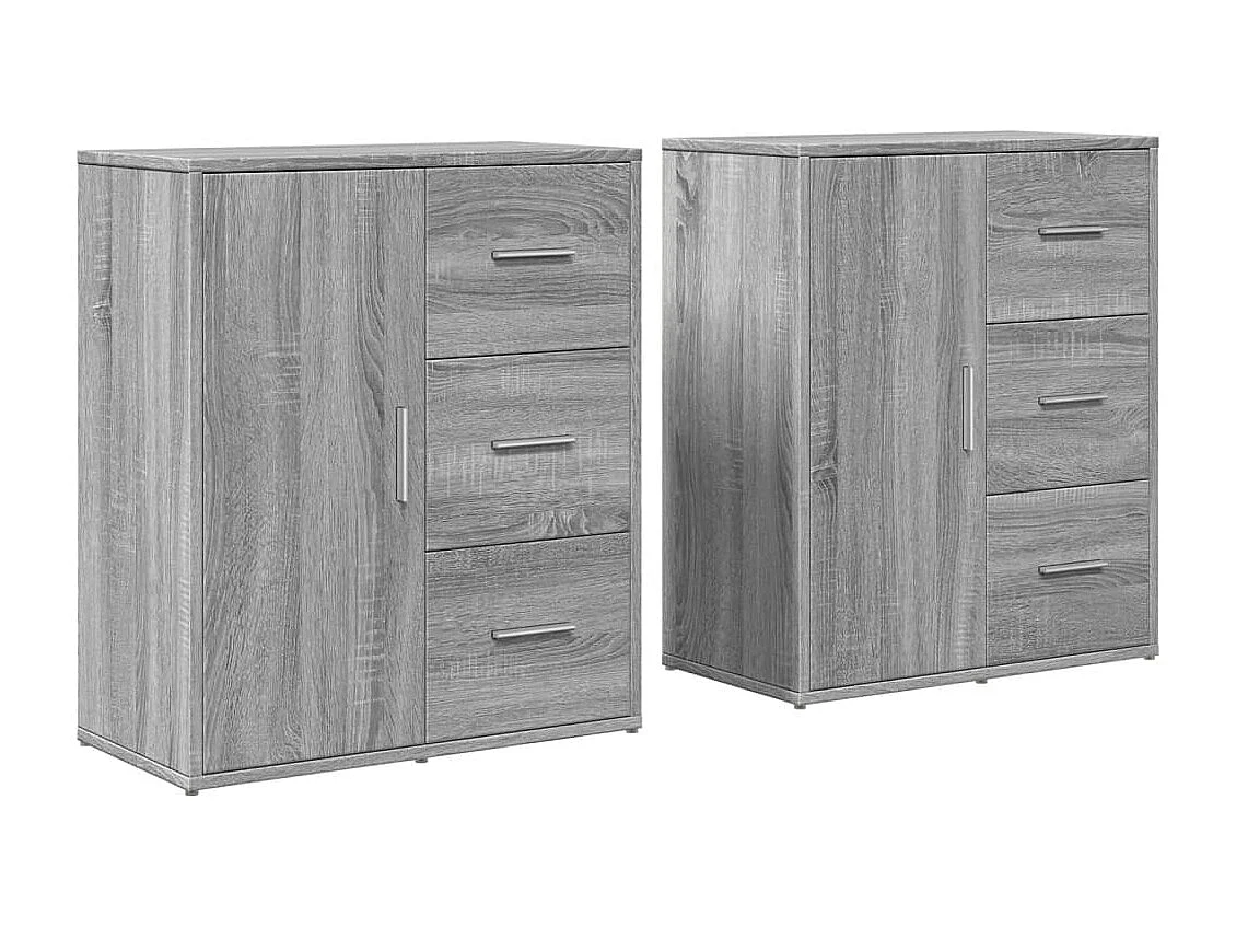Buffets 2 pcs sonoma gris 60x31x70 cm bois d'ingénierie FR32197