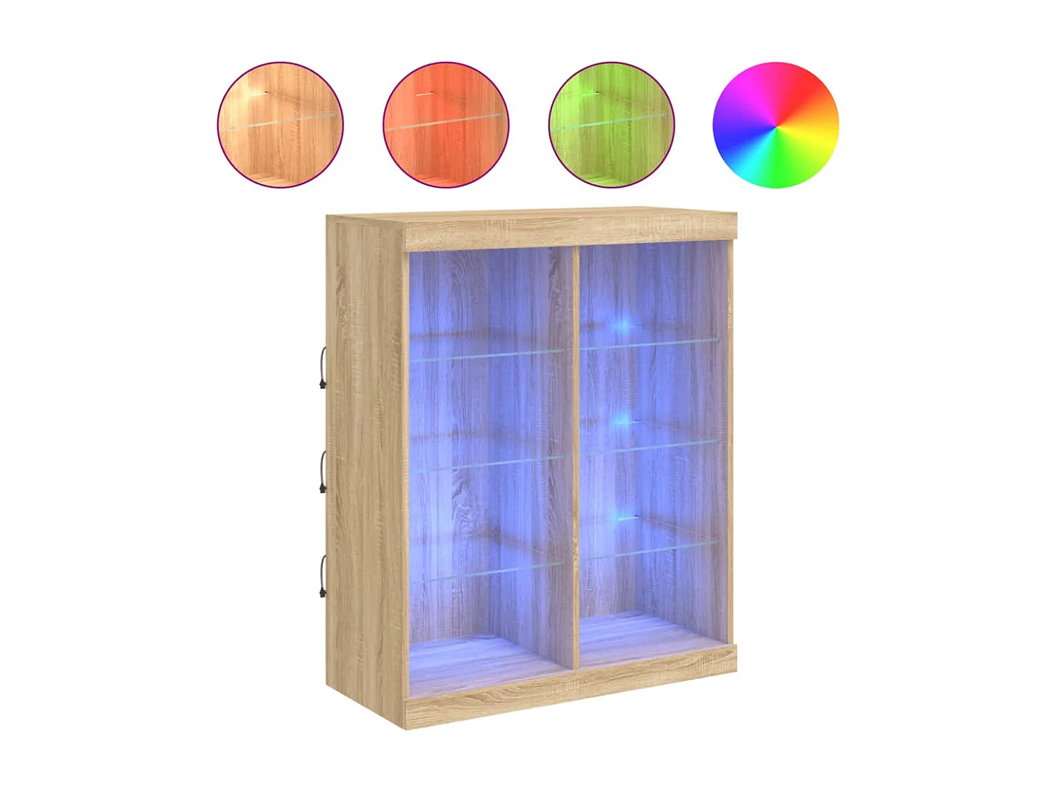 Buffet avec lumières LED chêne sonoma 81x37x100 cm FR42202