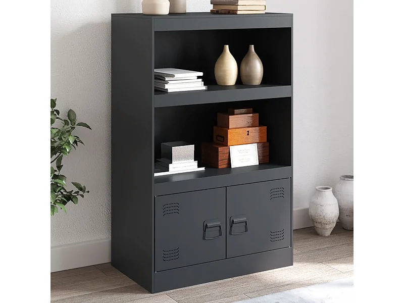 Buffet anthracite 67x39x107 cm acier FR19211
