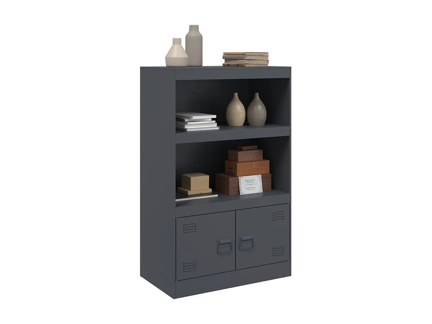Buffet anthracite 67x39x107 cm acier FR19211
