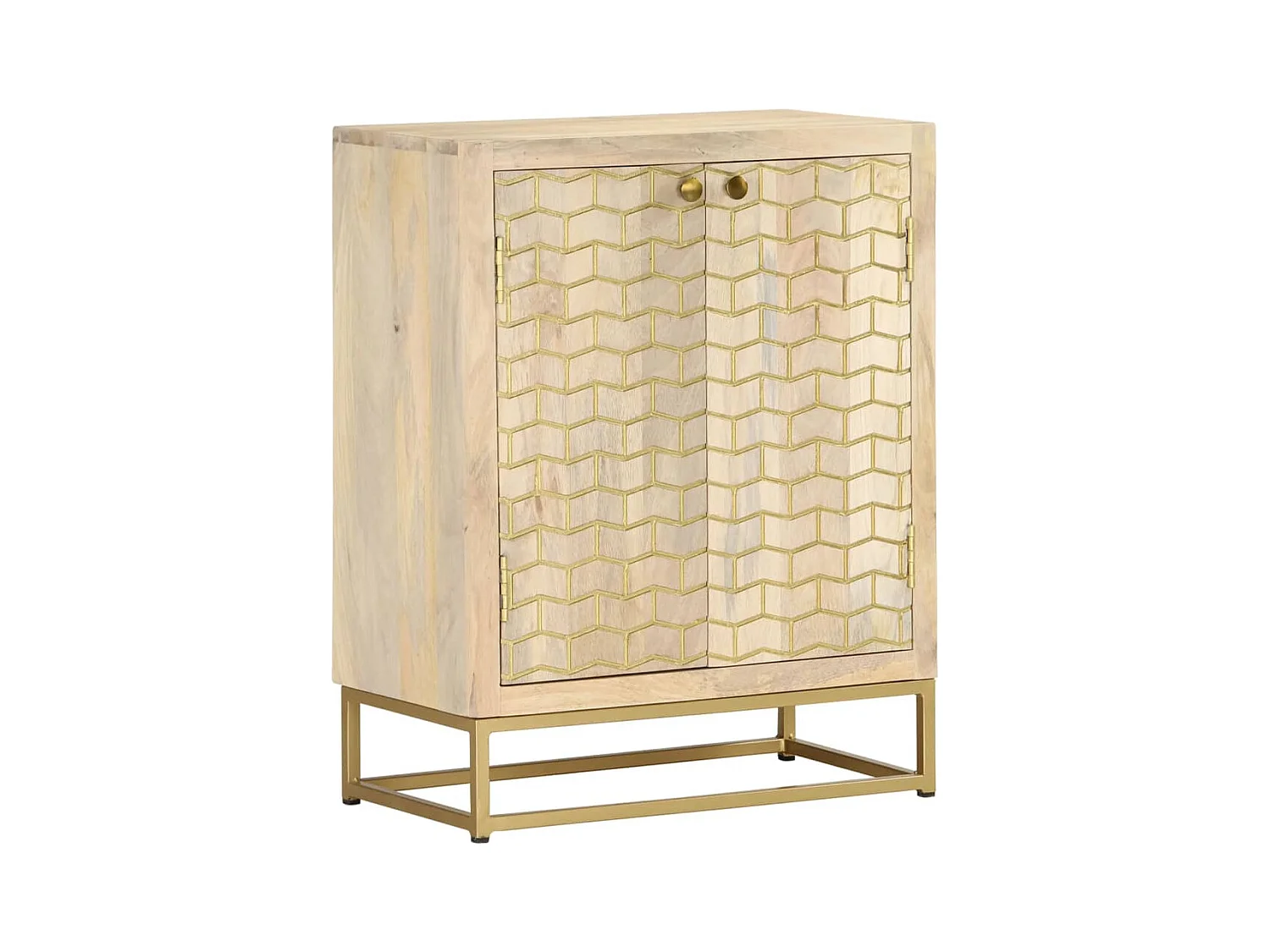 Buffet avec 2 portes 55x30x70 cm bois massif de manguier FR28569