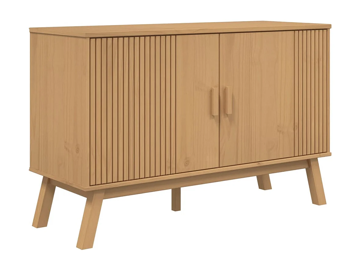 Aparador OLDEN madera maciza de pino marrón 114x43x73,5 cm ES227063