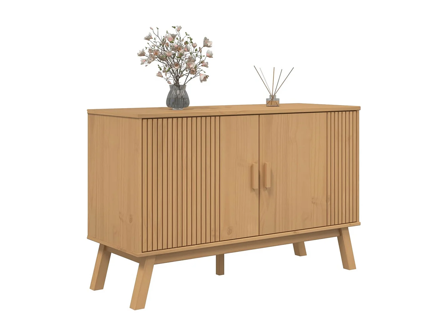 Aparador OLDEN madera maciza de pino marrón 114x43x73,5 cm ES227063