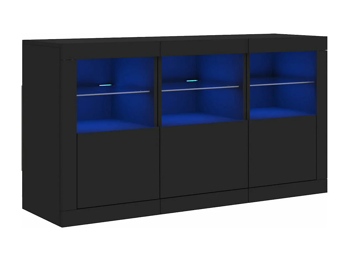 Buffet avec lumières LED noir 123x37x67 cm FR12193