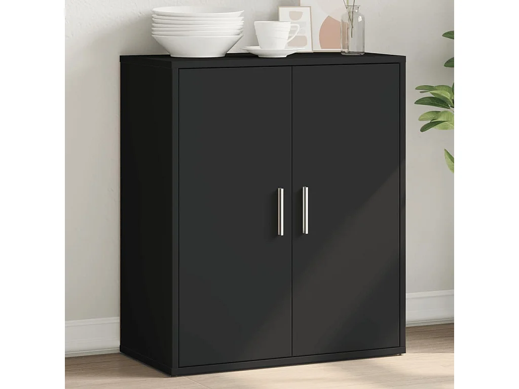 Buffet noir 60x31x70 cm bois d'ingénierie FR15880