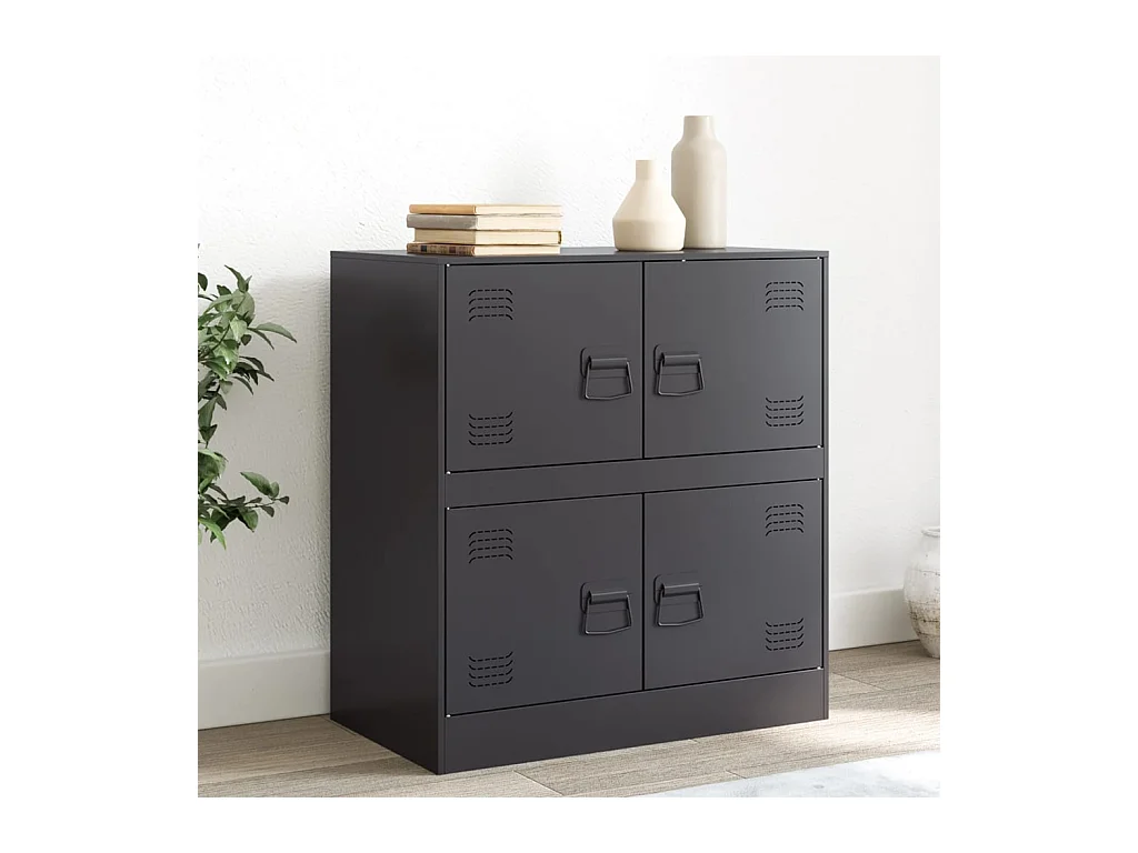 Buffet noir 67x39x73 cm acier FR91201