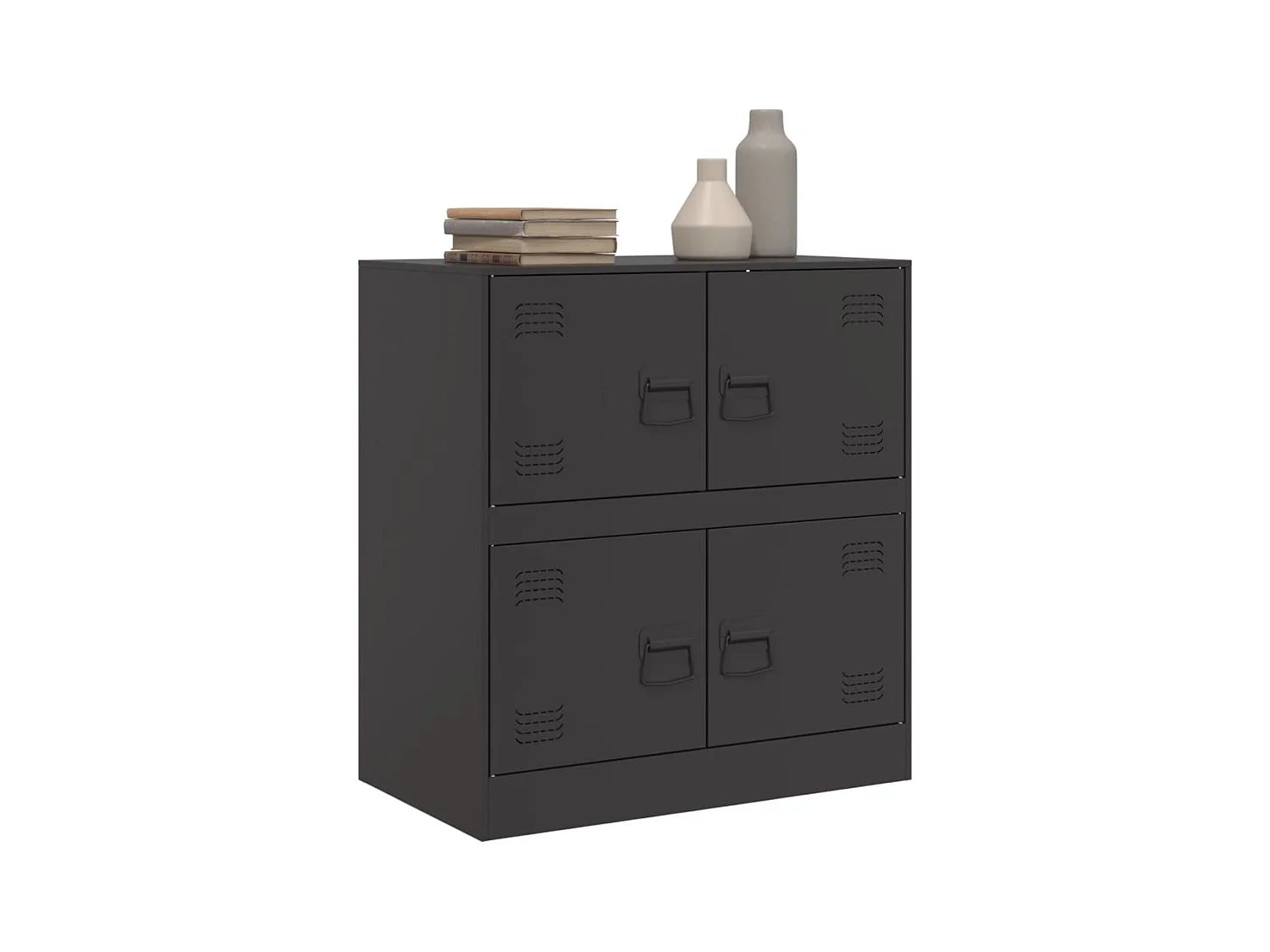 Buffet noir 67x39x73 cm acier FR91201
