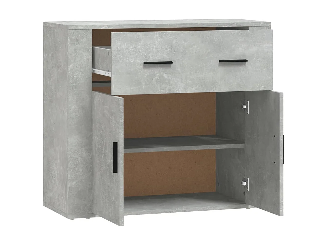 Aparador de madera contrachapada gris hormigón 80x33x70 cm ES672261