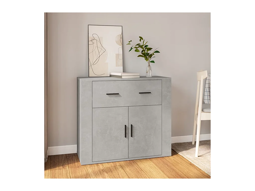 Buffet Gris béton 80x33x70 cm Bois d'ingénierie FR97904