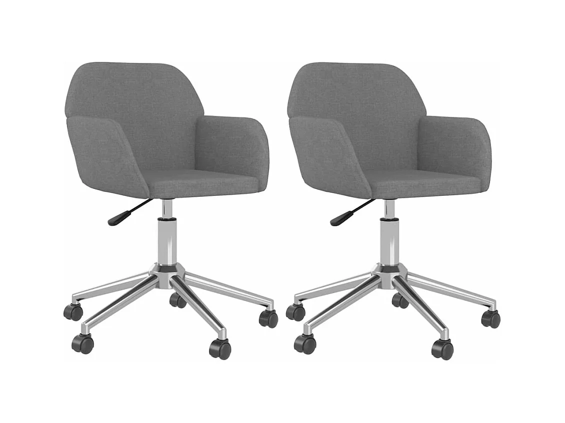 Lot de 2 Chaises pivotantes à manger Gris clair Tissu FR25487