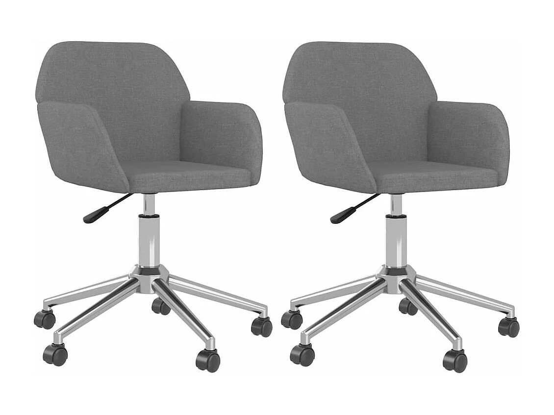 Juego de 2 Sillas de comedor giratorias tela gris claro ES992500