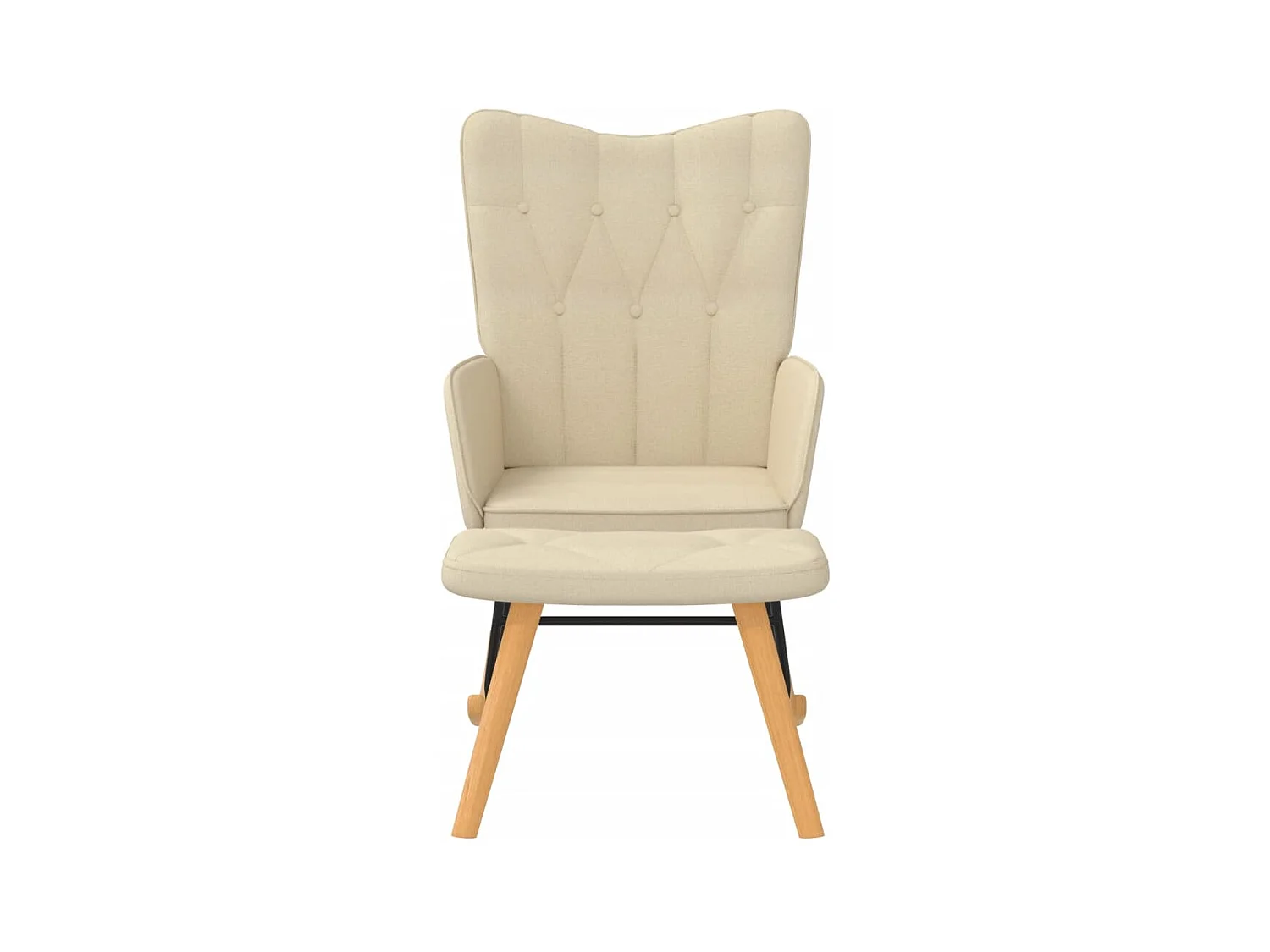 Chaise à bascule avec repose-pied Crème Tissu FR57737