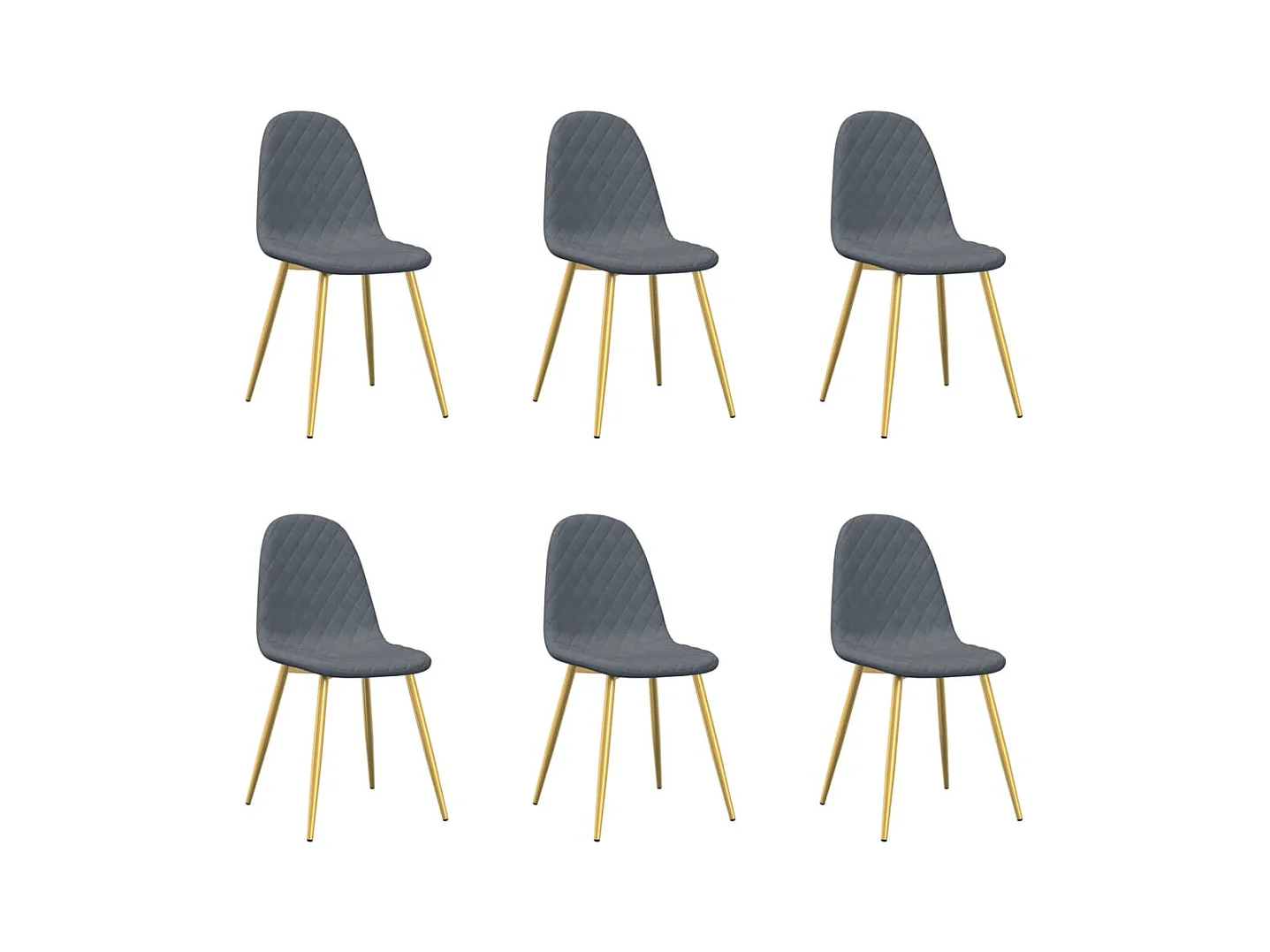 Eetkamerstoelen 6 st fluweel donkergrijs BE645002