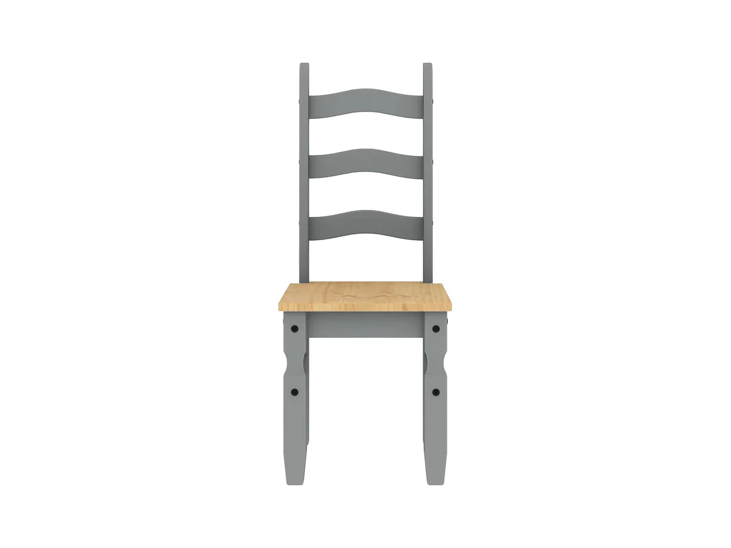 Lot de 2 Chaises à manger Corona gris bois massif de pin FR49092