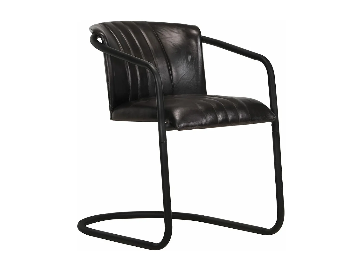 Lot de 2 Chaises à manger noir cuir véritable FR82949
