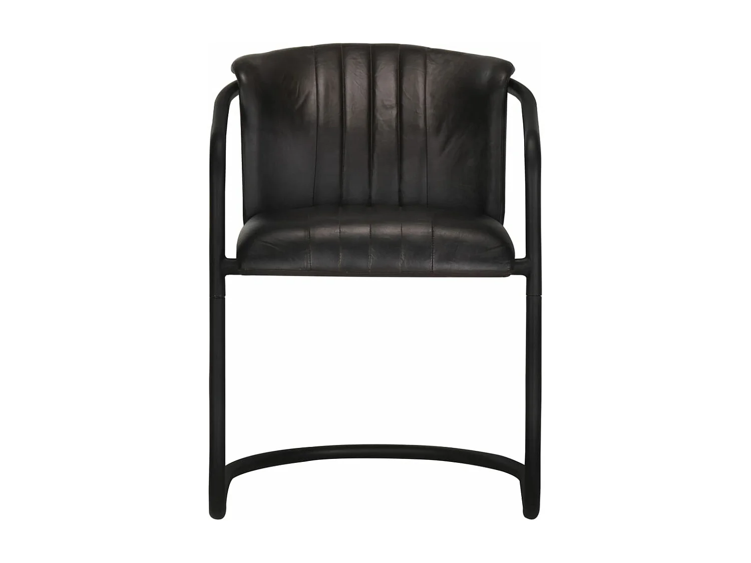 Lot de 2 Chaises à manger noir cuir véritable FR82949
