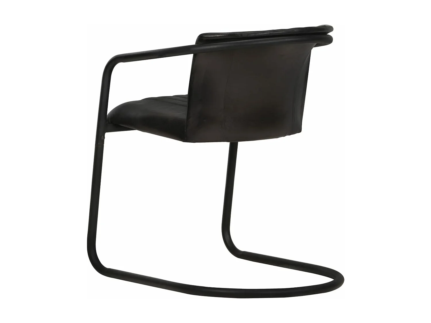 Lot de 2 Chaises à manger noir cuir véritable FR82949