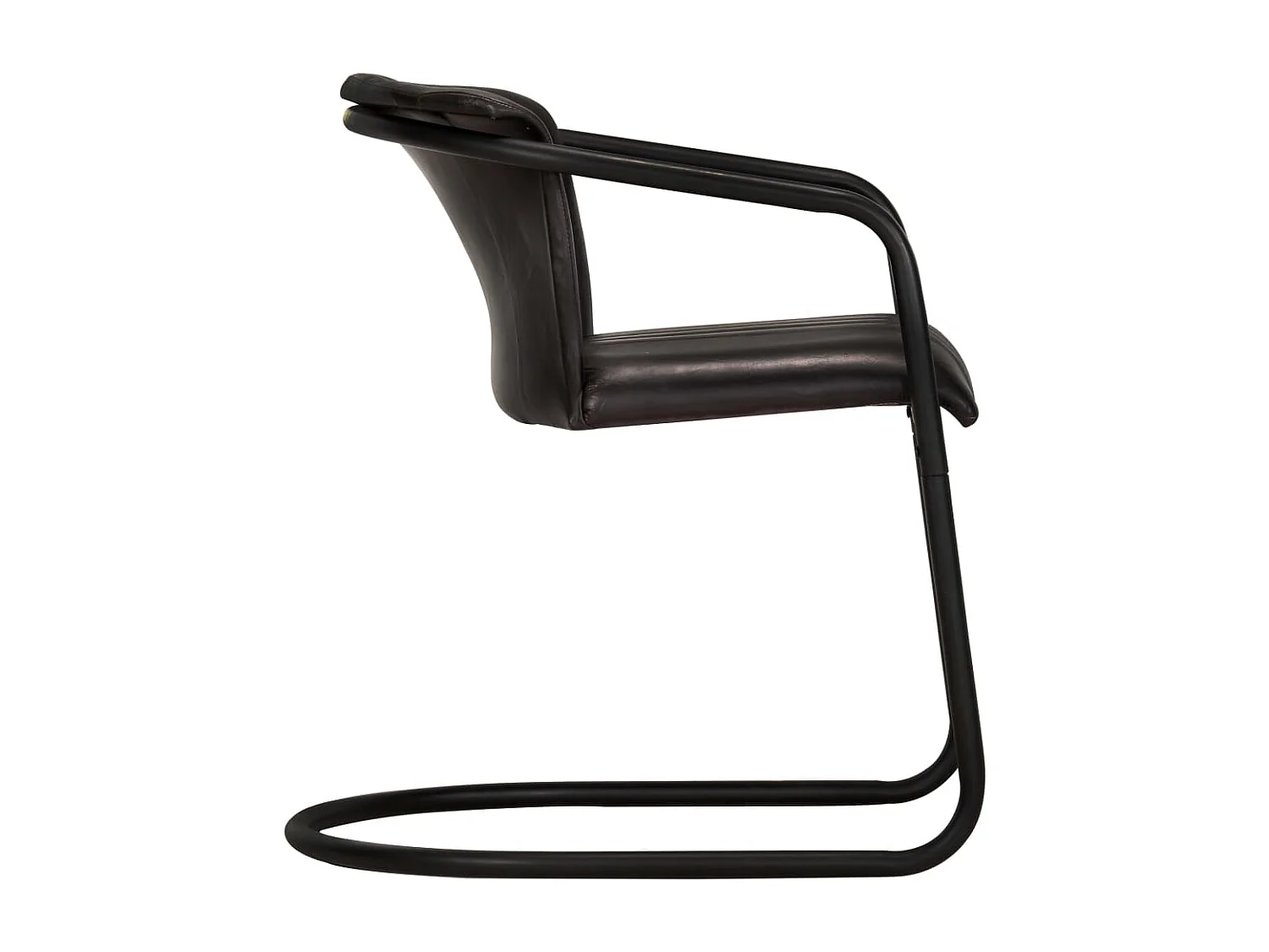 Lot de 2 Chaises à manger noir cuir véritable FR82949