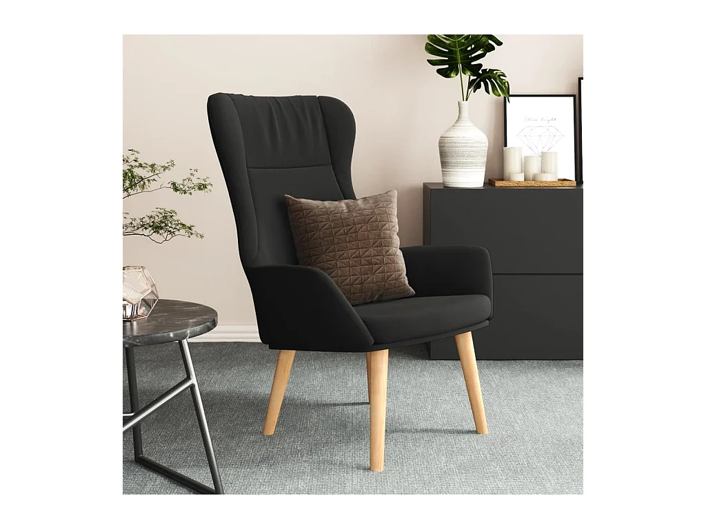 Chaise de relaxation Noir Tissu FR11611