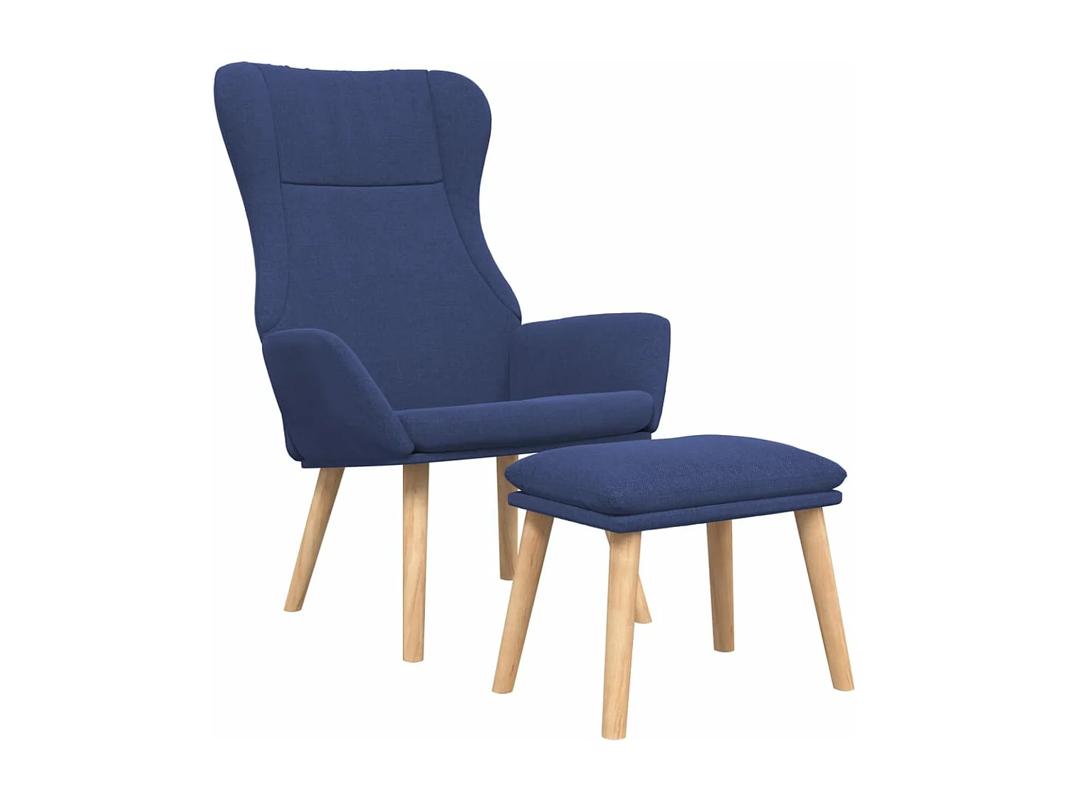 Sillón de relax con taburete tela azul ES403292
