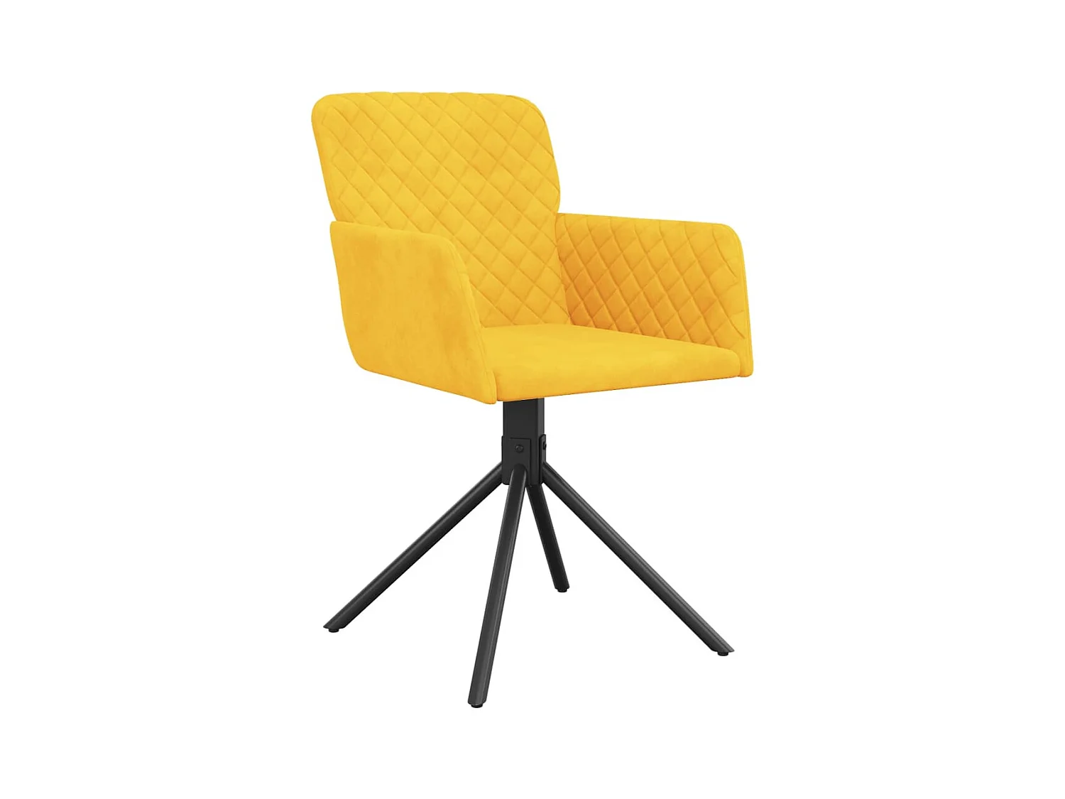 Lot de 2 Chaises pivotantes à manger Jaune Velours FR61994
