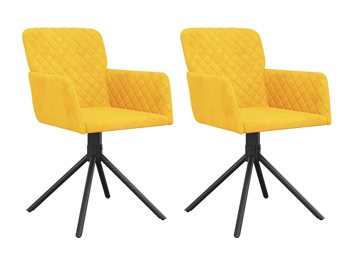 Cadeiras de jantar giratórias 2 pcs veludo amarelo PT310562