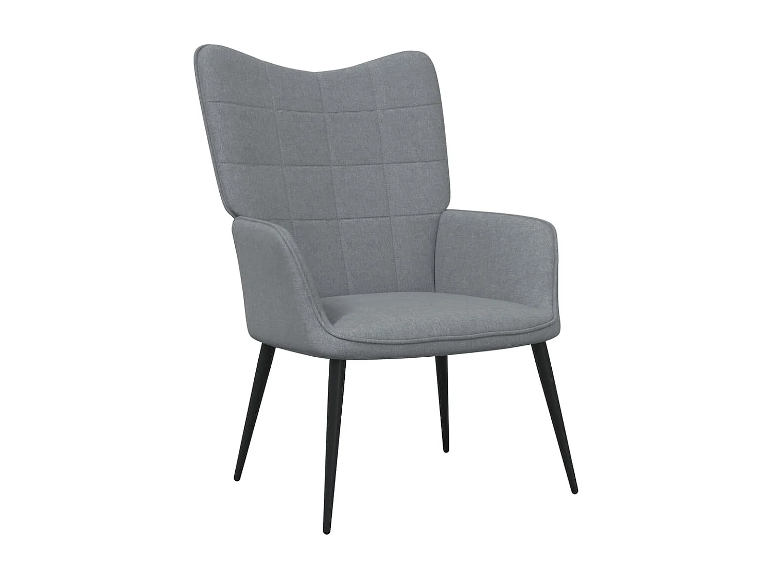Silla de relajación con reposapiés tela gris claro ES457766