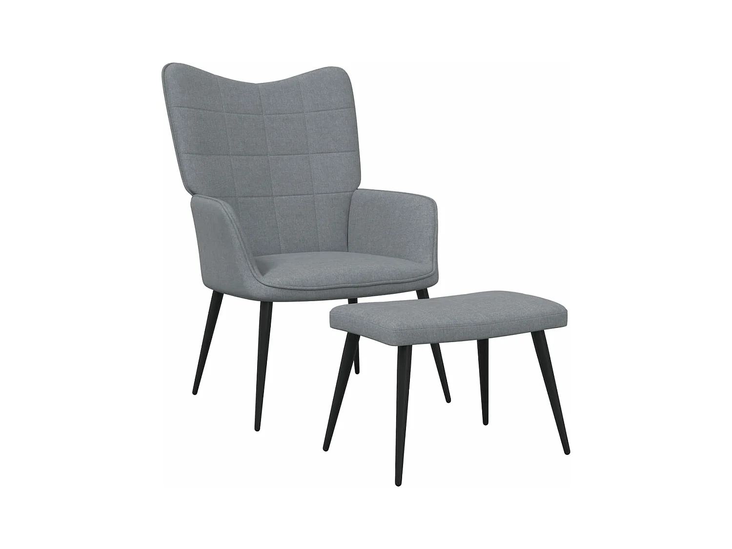 Chaise de relaxation avec tabouret Gris clair Tissu FR67363