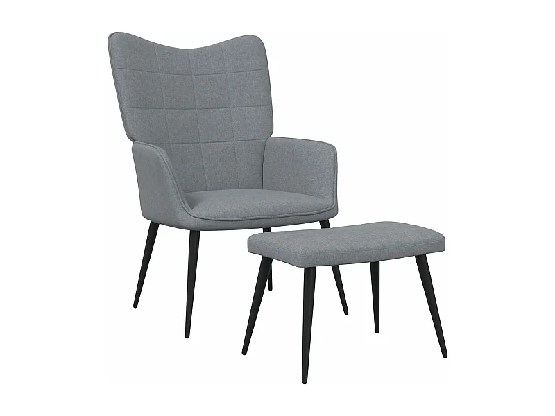 Chaise de relaxation avec tabouret Gris clair Tissu FR67363