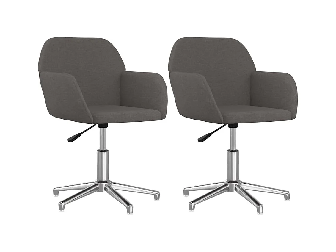 Lot de 2 Chaises pivotantes à manger Gris foncé Tissu FR74802