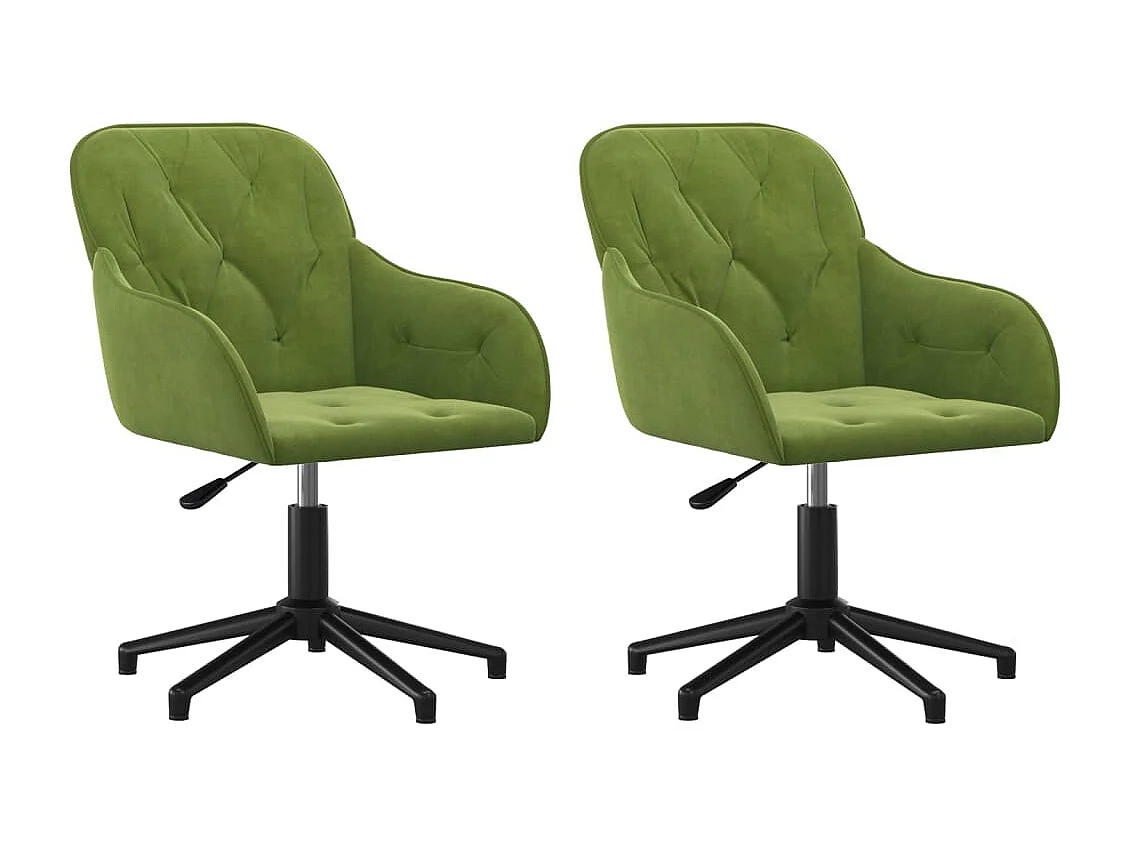 Eetkamerstoelen draaibaar 2 st fluweel lichtgroen BE844403