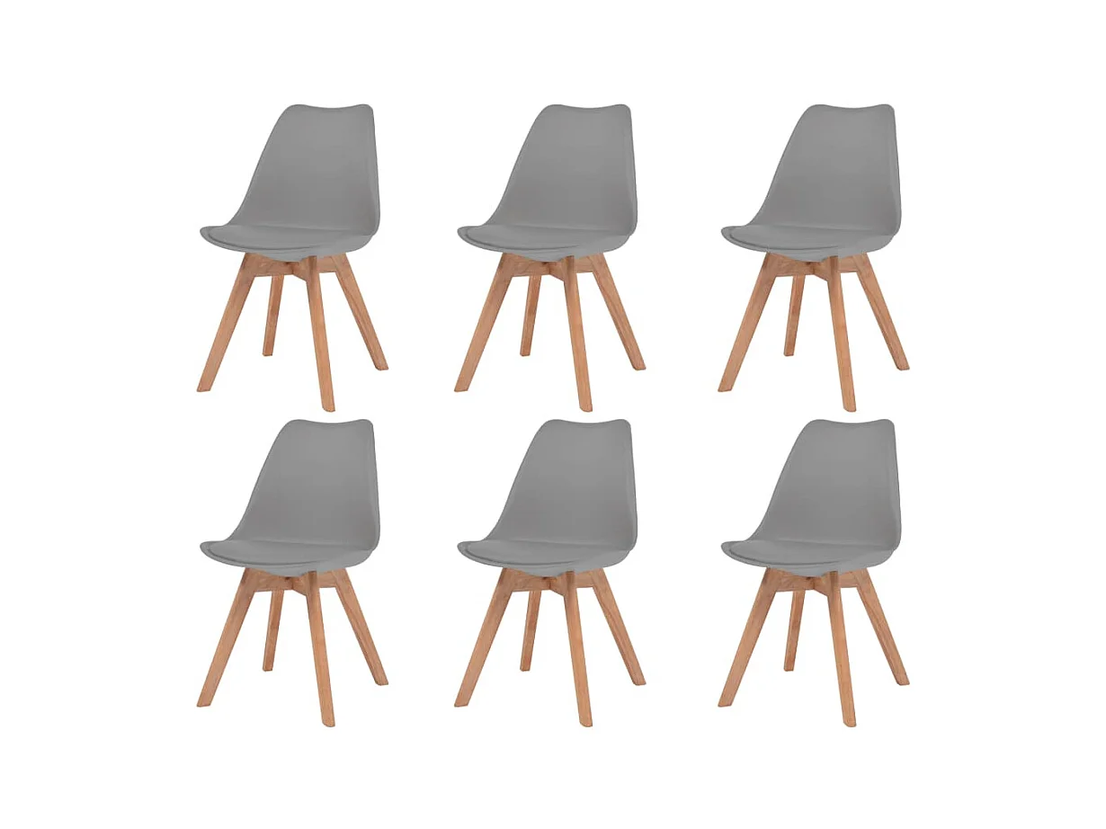 Lot de 6 Chaises à manger Gris Plastique FR75230