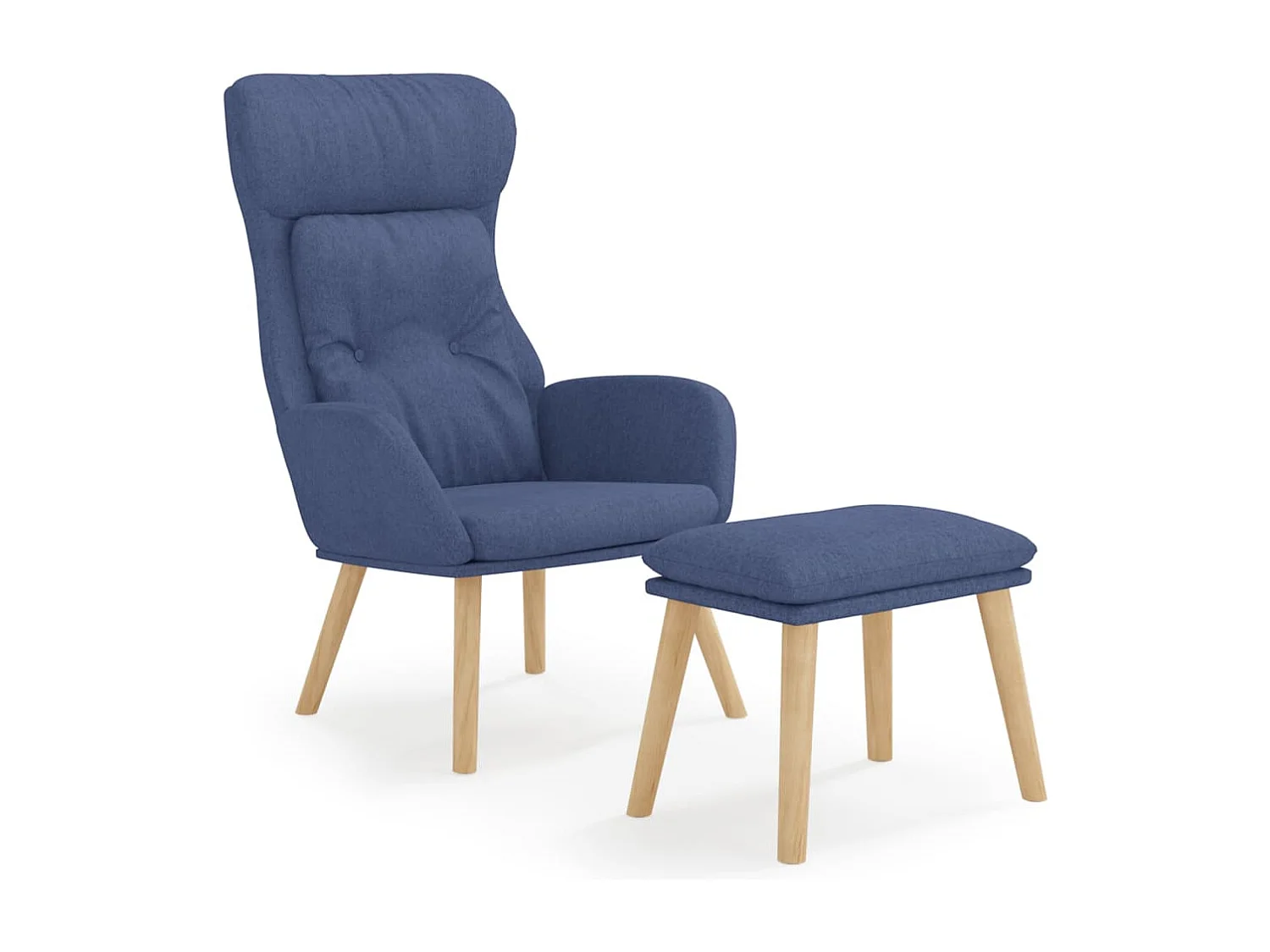 Sillón de relax con taburete tela azul ES264905