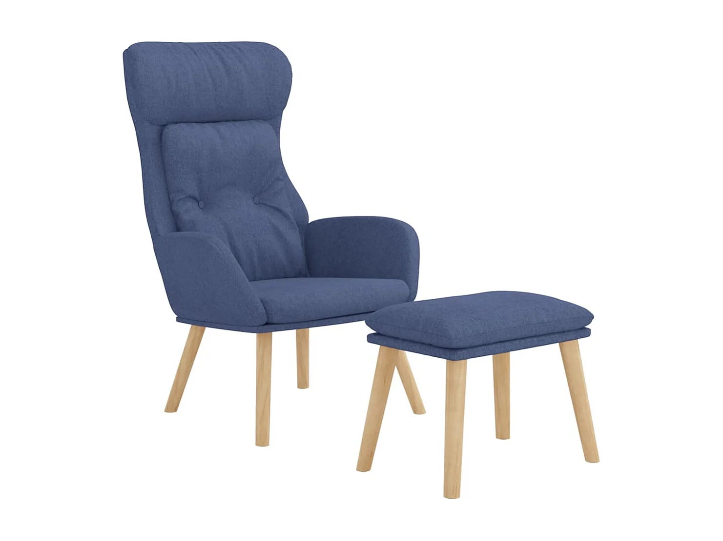 Sillón de relax con taburete tela azul ES264905