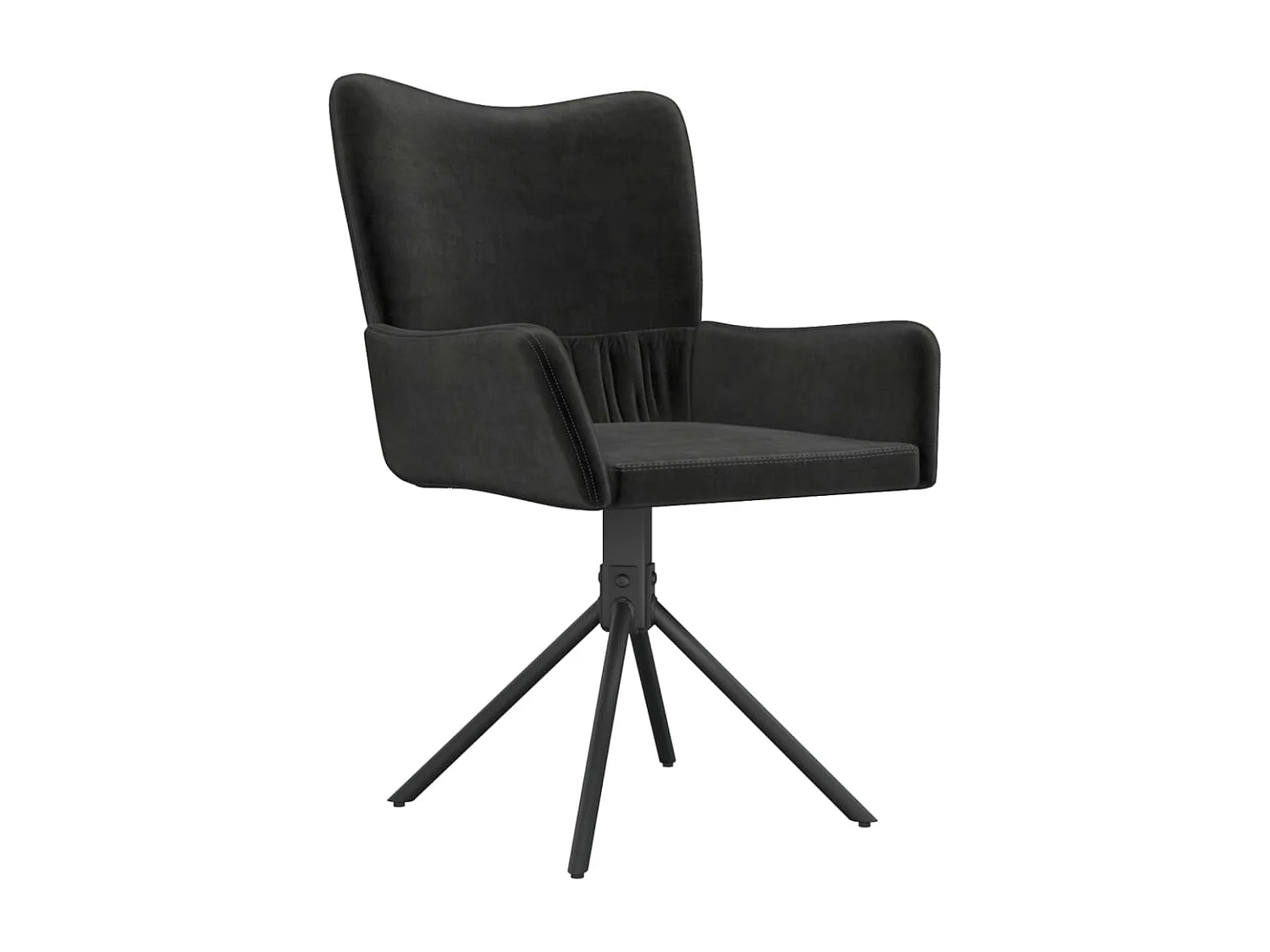 Lot de 2 Chaises pivotantes à manger Noir Velours FR28958