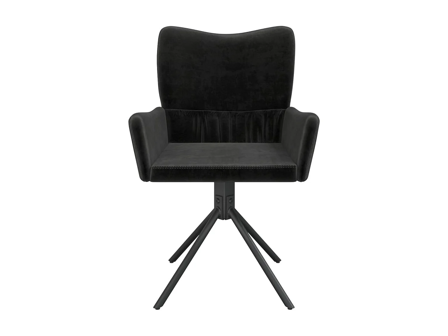 Lot de 2 Chaises pivotantes à manger Noir Velours FR28958