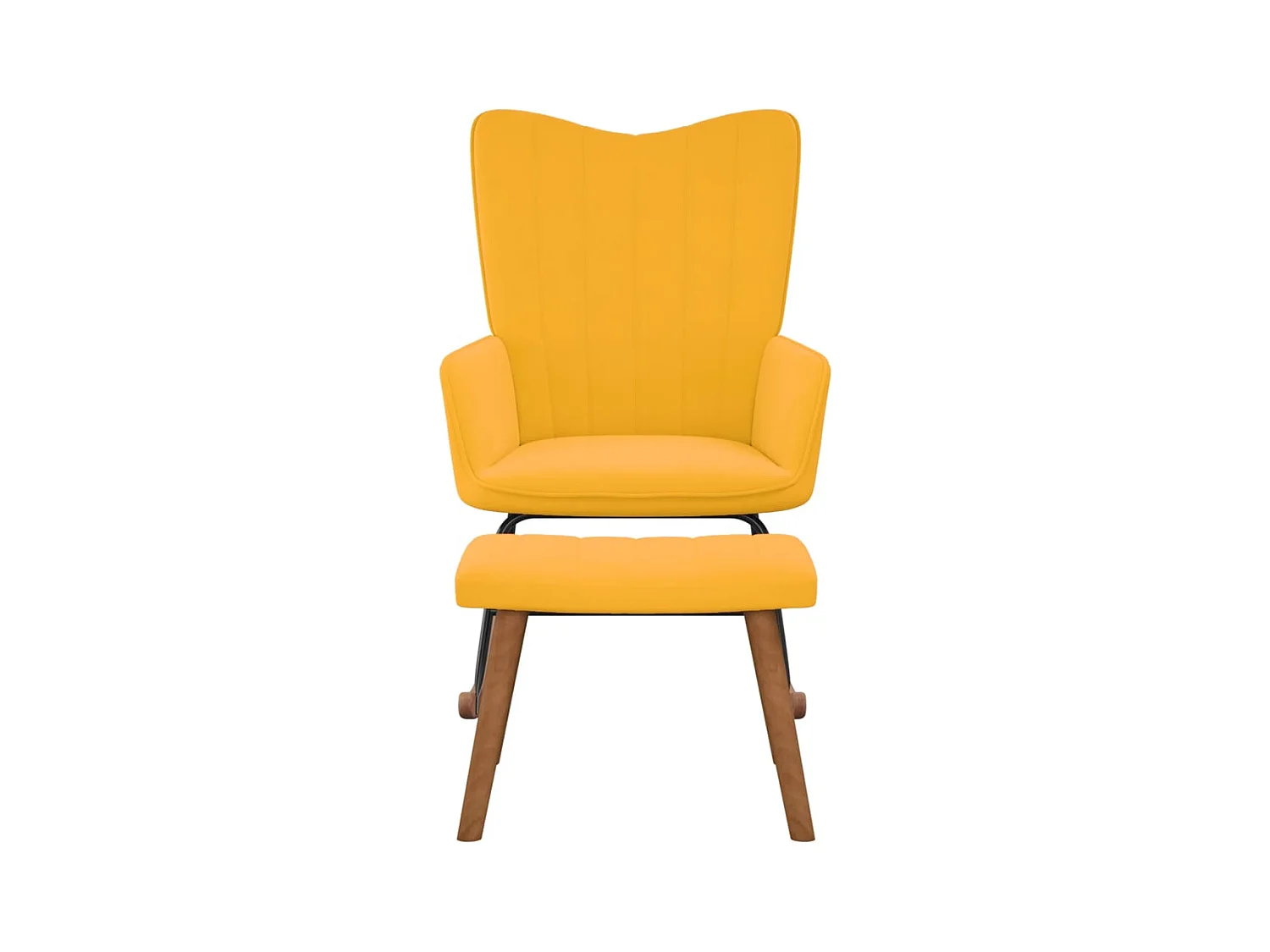 Cadeira de baloiço com banco veludo amarelo mostarda PT757561