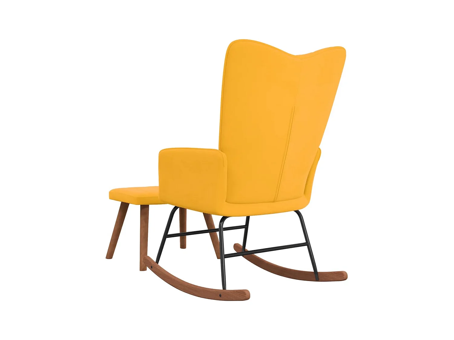 Cadeira de baloiço com banco veludo amarelo mostarda PT757561