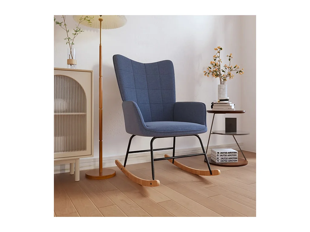 Chaise à bascule Bleu Tissu FR37248