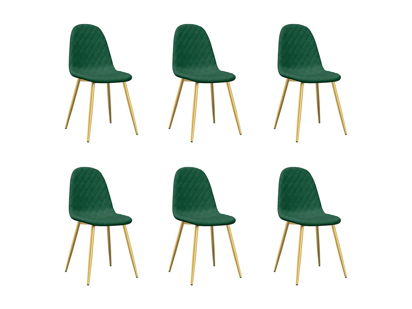 Lot de 6 Chaises à manger vert foncé velours FR91615