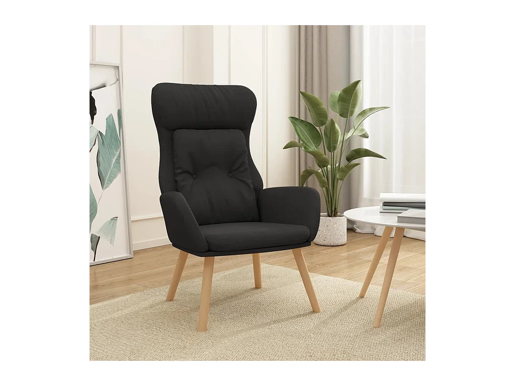 Chaise de relaxation Noir Tissu FR86472