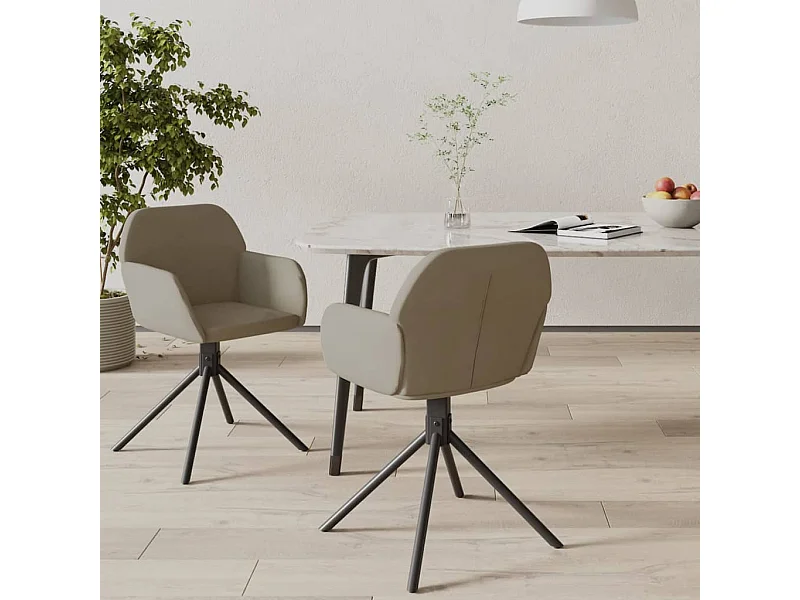 Eetkamerstoelen draaibaar 2 st fluweel lichtgrijs BE409083