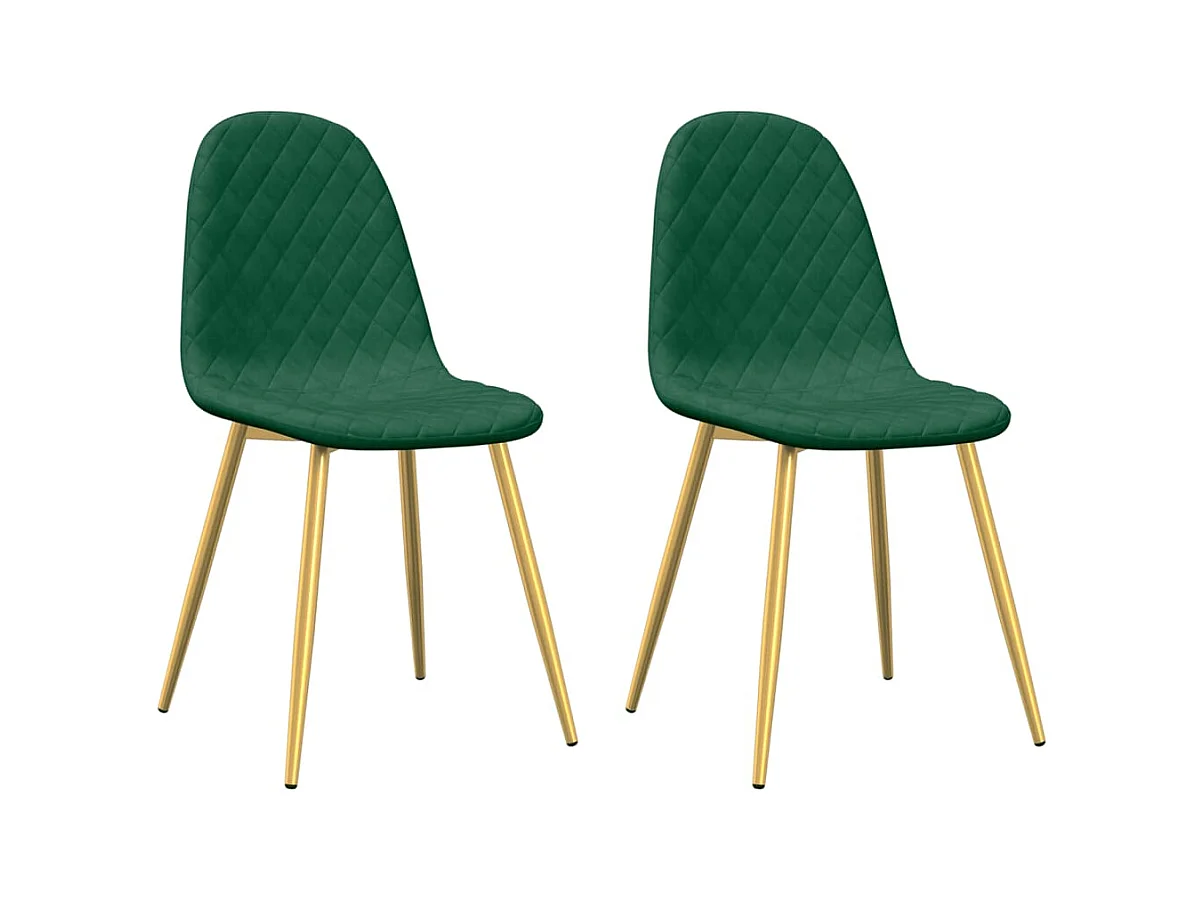 Lot de 2 Chaises à manger Vert foncé Velours FR79748