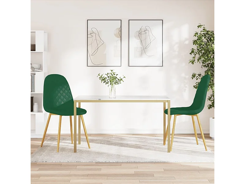 Eetkamerstoelen 2 st fluweel donkergroen BE331475