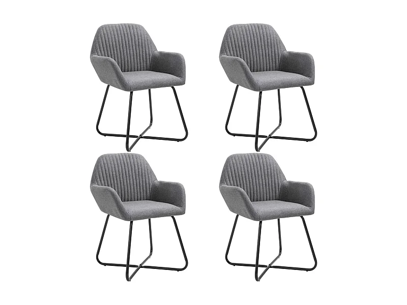 Lot de 4 Chaises à manger gris foncé tissu FR56967