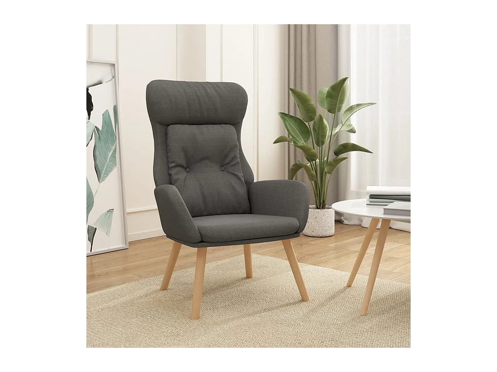 Chaise de relaxation Gris foncé Tissu FR43569