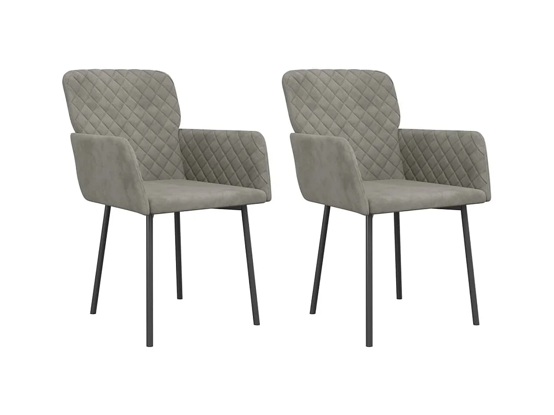Cadeiras de jantar 2 pcs veludo cinzento-claro PT521343